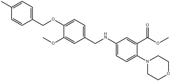 methyl 5-({3-methoxy-4-[(4-methylbenzyl)oxy]benzyl}amino)-2-(morpholin-4-yl)benzoate Structural