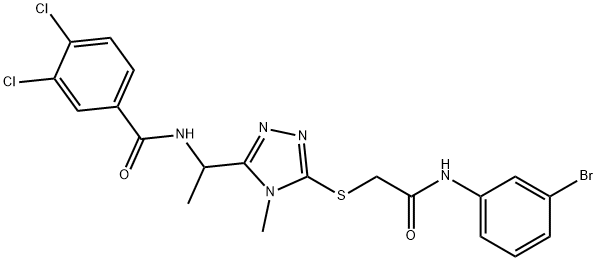 N-{1-[5-({2-[(3-bromophenyl)amino]-2-oxoethyl}sulfanyl)-4-methyl-4H-1,2,4-triazol-3-yl]ethyl}-3,4-dichlorobenzamide Structural