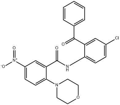 N-[4-chloro-2-(phenylcarbonyl)phenyl]-2-(morpholin-4-yl)-5-nitrobenzamide Structural