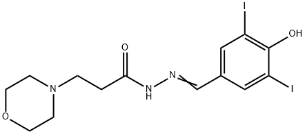 N'-[(E)-(4-hydroxy-3,5-diiodophenyl)methylidene]-3-(morpholin-4-yl)propanehydrazide Structural