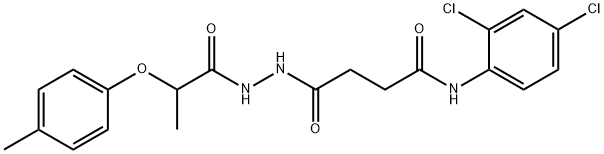 N-(2,4-dichlorophenyl)-4-[2-[2-(4-methylphenoxy)propanoyl]hydrazinyl]-4-oxobutanamide Structural