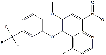Quinoline, 6-methoxy-4-methyl-8-nitro-5-[3-(trifluoromethyl)phenoxy]- Structural
