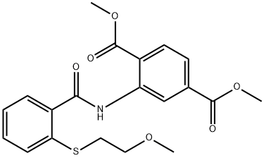 dimethyl 2-[({2-[(2-methoxyethyl)sulfanyl]phenyl}carbonyl)amino]benzene-1,4-dicarboxylate Structural