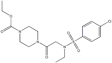 ethyl 4-{N-[(4-chlorophenyl)sulfonyl]-N-ethylglycyl}piperazine-1-carboxylate Structural