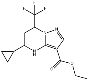 ethyl 5-cyclopropyl-7-(trifluoromethyl)-4,5,6,7-tetrahydropyrazolo[1,5-a]pyrimidine-3-carboxylate Structural