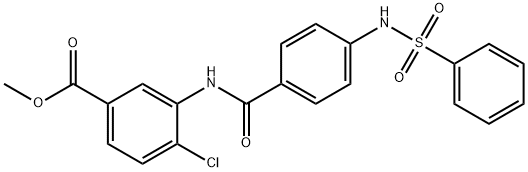 methyl 4-chloro-3-[({4-[(phenylsulfonyl)amino]phenyl}carbonyl)amino]benzoate Structural