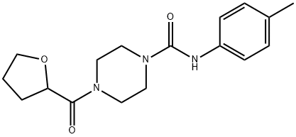 N-(4-methylphenyl)-4-(oxolane-2-carbonyl)piperazine-1-carboxamide Structural