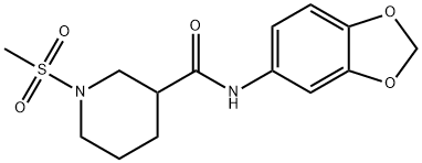 N-(1,3-benzodioxol-5-yl)-1-(methylsulfonyl)piperidine-3-carboxamide Structural