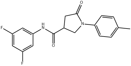N-(3,5-difluorophenyl)-1-(4-methylphenyl)-5-oxopyrrolidine-3-carboxamide Structural