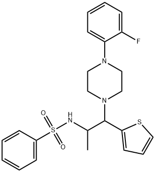 N-(1-(4-(2-fluorophenyl)piperazin-1-yl)-1-(thiophen-2-yl)propan-2-yl)benzenesulfonamide Structural