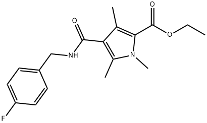 ethyl 4-((4-fluorobenzyl)carbamoyl)-1,3,5-trimethyl-1H-pyrrole-2-carboxylate Structural