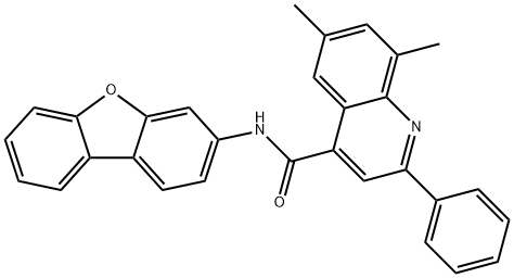 N-(dibenzo[b,d]furan-3-yl)-6,8-dimethyl-2-phenylquinoline-4-carboxamide Structural