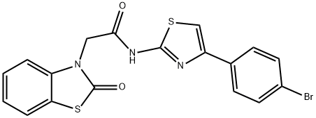 N-[4-(4-bromophenyl)-1,3-thiazol-2-yl]-2-(2-oxo-1,3-benzothiazol-3(2H)-yl)acetamide Structural