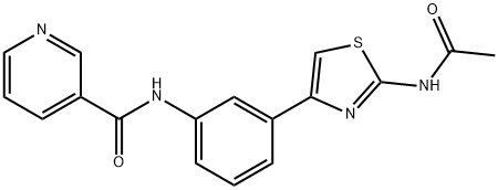 N-{3-[2-(acetylamino)-1,3-thiazol-4-yl]phenyl}pyridine-3-carboxamide Structural