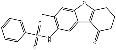 N-(3-methyl-9-oxo-6,7,8,9-tetrahydrodibenzo[b,d]furan-2-yl)benzenesulfonamide Structural