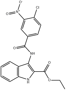 ethyl 3-(4-chloro-3-nitrobenzamido)-1H-indole-2-carboxylate Structural