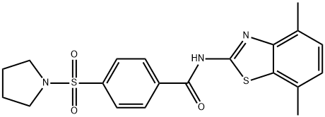 N-(4,7-dimethylbenzo[d]thiazol-2-yl)-4-(pyrrolidin-1-ylsulfonyl)benzamide Structural