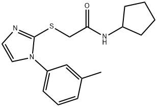 N-cyclopentyl-2-((1-(m-tolyl)-1H-imidazol-2-yl)thio)acetamide Structural