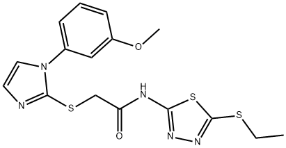 N-(5-(ethylthio)-1,3,4-thiadiazol-2-yl)-2-((1-(3-methoxyphenyl)-1H-imidazol-2-yl)thio)acetamide Structural