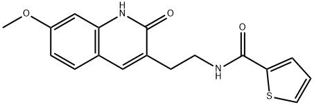 N-(2-(7-methoxy-2-oxo-1,2-dihydroquinolin-3-yl)ethyl)thiophene-2-carboxamide Structural