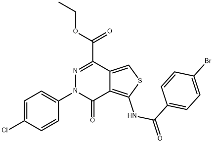 ethyl 5-(4-bromobenzamido)-3-(4-chlorophenyl)-4-oxo-3,4-dihydrothieno[3,4-d]pyridazine-1-carboxylate Structural