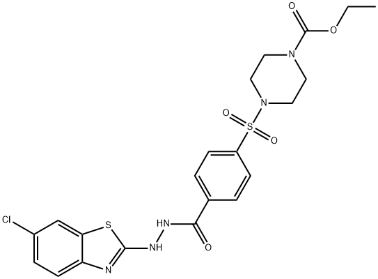 ethyl 4-((4-(2-(6-chlorobenzo[d]thiazol-2-yl)hydrazine-1-carbonyl)phenyl)sulfonyl)piperazine-1-carboxylate Structural