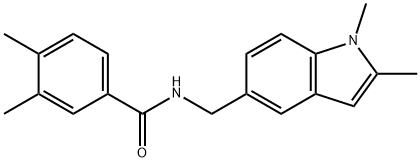 N-((1,2-dimethyl-1H-indol-5-yl)methyl)-3,4-dimethylbenzamide Structural