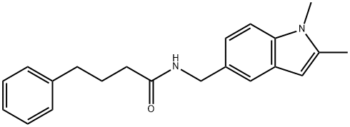 N-((1,2-dimethyl-1H-indol-5-yl)methyl)-4-phenylbutanamide Structural