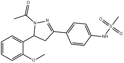 N-(4-(1-acetyl-5-(2-methoxyphenyl)-4,5-dihydro-1H-pyrazol-3-yl)phenyl)methanesulfonamide Structural