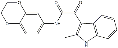 N-(2,3-dihydrobenzo[b][1,4]dioxin-6-yl)-2-(2-methyl-1H-indol-3-yl)-2-oxoacetamide Structural