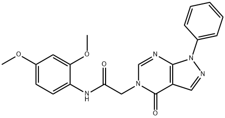 N-(2,4-dimethoxyphenyl)-2-(4-oxo-1-phenyl-1,4-dihydro-5H-pyrazolo[3,4-d]pyrimidin-5-yl)acetamide Structural