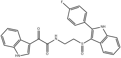 N-(2-((2-(4-fluorophenyl)-1H-indol-3-yl)sulfinyl)ethyl)-2-(1H-indol-3-yl)-2-oxoacetamide Structural