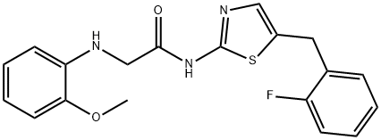 N-[5-[(2-fluorophenyl)methyl]-1,3-thiazol-2-yl]-2-(2-methoxyanilino)acetamide Structural