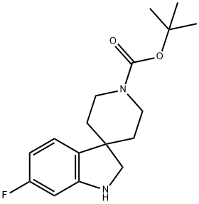 tert-Butyl 6-fluoro-1,2-dihydrospiro[indole-3,4'-piperidine]-1'-carboxylate Structural