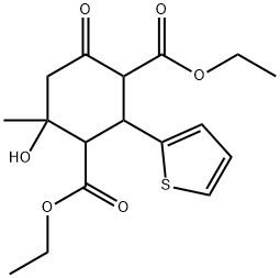 diethyl 4-hydroxy-4-methyl-6-oxo-2-(thiophen-2-yl)cyclohexane-1,3-dicarboxylate Structural