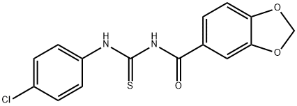 N-(1,3-benzodioxol-5-ylcarbonyl)-N'-(4-chlorophenyl)thiourea Structural