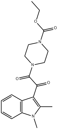 ethyl 4-(2-(1,2-dimethyl-1H-indol-3-yl)-2-oxoacetyl)piperazine-1-carboxylate Structural