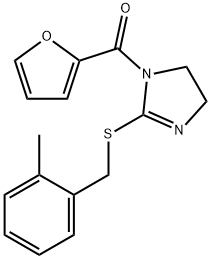 furan-2-yl(2-((2-methylbenzyl)thio)-4,5-dihydro-1H-imidazol-1-yl)methanone Structural