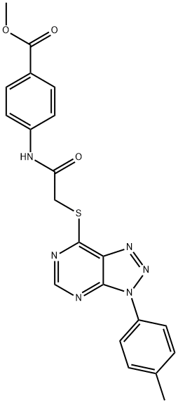 methyl 4-(2-((3-(p-tolyl)-3H-[1,2,3]triazolo[4,5-d]pyrimidin-7-yl)thio)acetamido)benzoate Structural