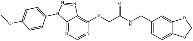 N-(benzo[d][1,3]dioxol-5-ylmethyl)-2-((3-(4-methoxyphenyl)-3H-[1,2,3]triazolo[4,5-d]pyrimidin-7-yl)thio)acetamide Structural