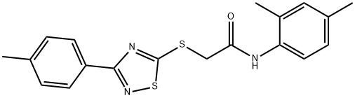 N-(2,4-dimethylphenyl)-2-((3-(p-tolyl)-1,2,4-thiadiazol-5-yl)thio)acetamide Structural