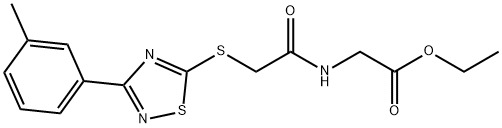 ethyl (2-((3-(m-tolyl)-1,2,4-thiadiazol-5-yl)thio)acetyl)glycinate Structural