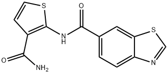 N-(3-carbamoylthiophen-2-yl)benzo[d]thiazole-6-carboxamide Structural
