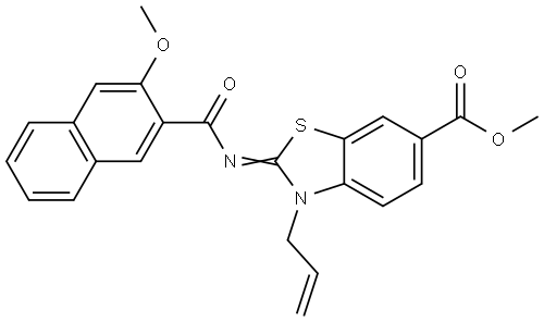methyl (Z)-3-allyl-2-((3-methoxy-2-naphthoyl)imino)-2,3-dihydrobenzo[d]thiazole-6-carboxylate Structural