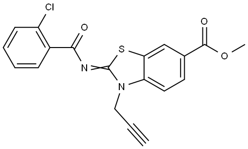methyl (Z)-2-((2-chlorobenzoyl)imino)-3-(prop-2-yn-1-yl)-2,3-dihydrobenzo[d]thiazole-6-carboxylate Structural