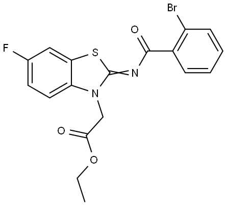 ethyl (Z)-2-(2-((2-bromobenzoyl)imino)-6-fluorobenzo[d]thiazol-3(2H)-yl)acetate Structural