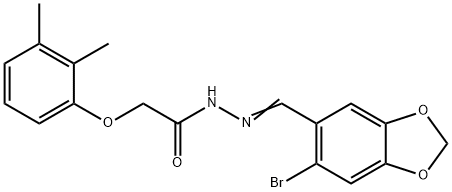 N'-[(Z)-(6-bromo-1,3-benzodioxol-5-yl)methylidene]-2-(2,3-dimethylphenoxy)acetohydrazide Structural