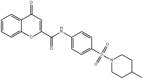 N-[4-(4-methylpiperidin-1-yl)sulfonylphenyl]-4-oxochromene-2-carboxamide Structural