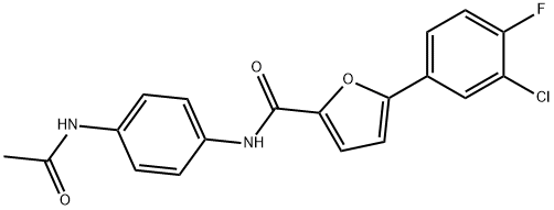 N-[4-(acetylamino)phenyl]-5-(3-chloro-4-fluorophenyl)furan-2-carboxamide Structural
