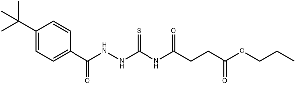 propyl 4-({[2-(4-tert-butylbenzoyl)hydrazino]carbonothioyl}amino)-4-oxobutanoate Structural